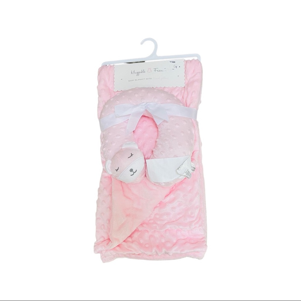 Baby girl blanket & pillow gift set